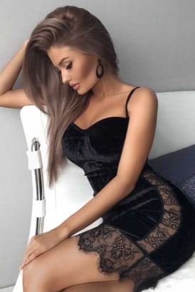 Hot Arab girl in a sexy tight black dress